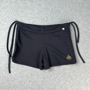 Shakti Activewear Black Ruched Side Tie Yoga Swim Shorts Small/Medium